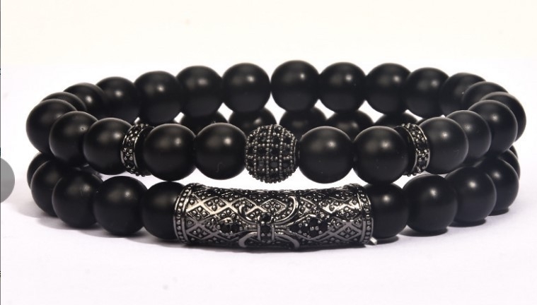 Unisex narukvica s oblikom krune od agat, mikropavé