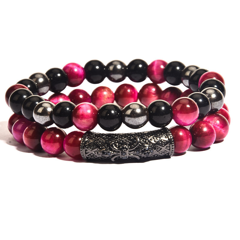 Unisex narukvica s oblikom krune od agat, mikropavé