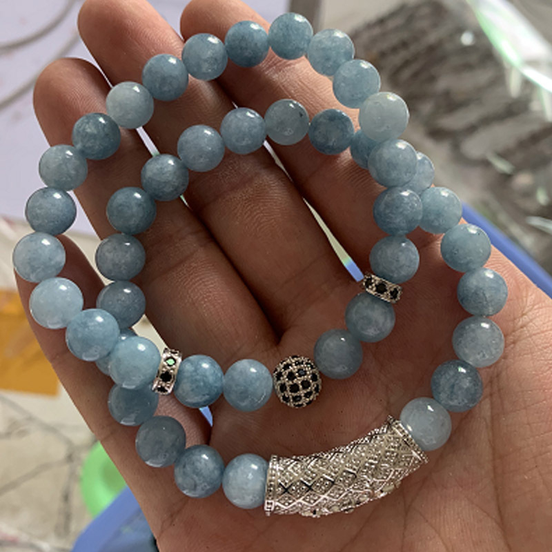 Unisex narukvica s oblikom krune od agat, mikropavé