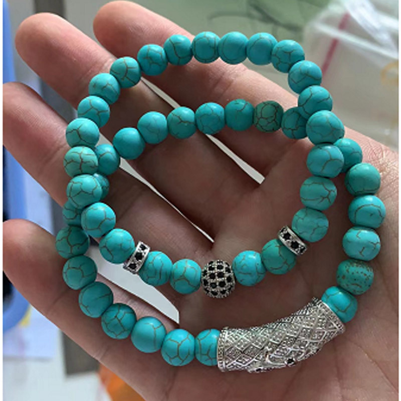 Unisex narukvica s oblikom krune od agat, mikropavé