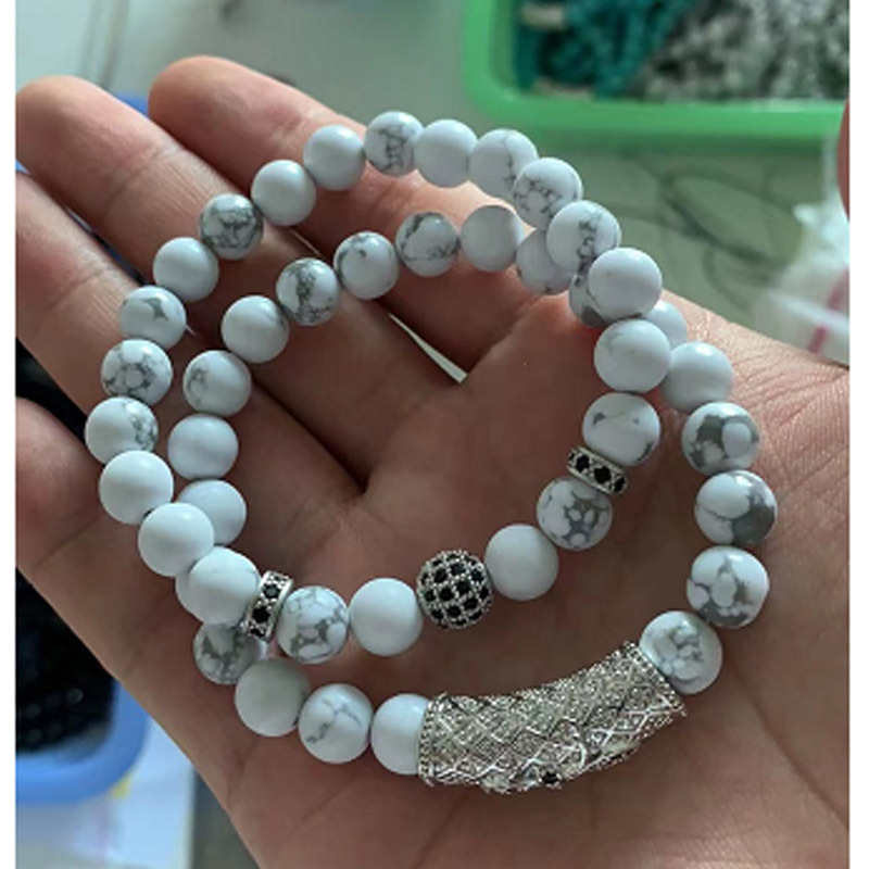 Unisex narukvica s oblikom krune od agat, mikropavé