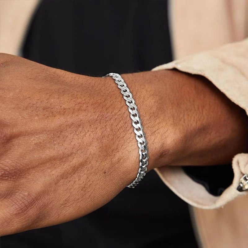 S925 ezüst kubai karkötő csavar lánccal – etnikus és pár stílus, polírozott felület, márka Ancient roadside jewelry factory