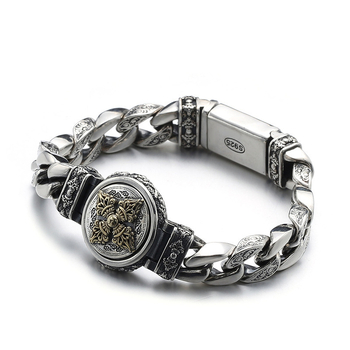 Brățară din cupru unisex cu pandantiv cruce și motive animale/zodii, placare electrolitică