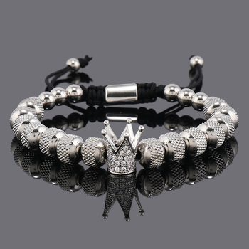 Narukvica s krunom od nehrđajućeg čelika – geometrijski stil, unisex, elektroplatirano