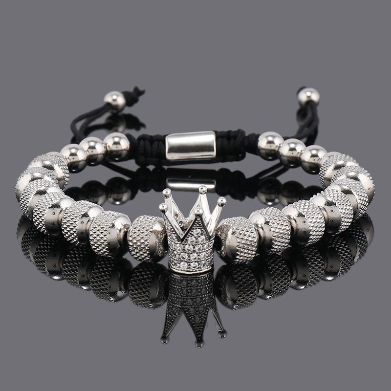 Narukvica s krunom od nehrđajućeg čelika – geometrijski stil, unisex, elektroplatirano