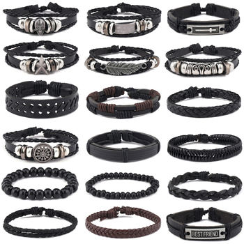 Set brățări cu craniu – Handmade, unisex, stil retro punk, 18 bucăți