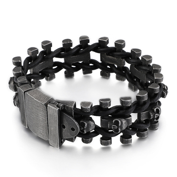 Narukvica - Titanijski čelik, Hao Yi Jewelry, muški retro geometrijski dizajn