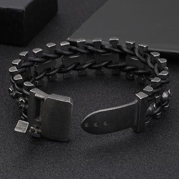 Narukvica - Titanijski čelik, Hao Yi Jewelry, muški retro geometrijski dizajn