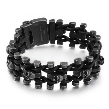 Narukvica - Titanijski čelik, Hao Yi Jewelry, muški retro geometrijski dizajn