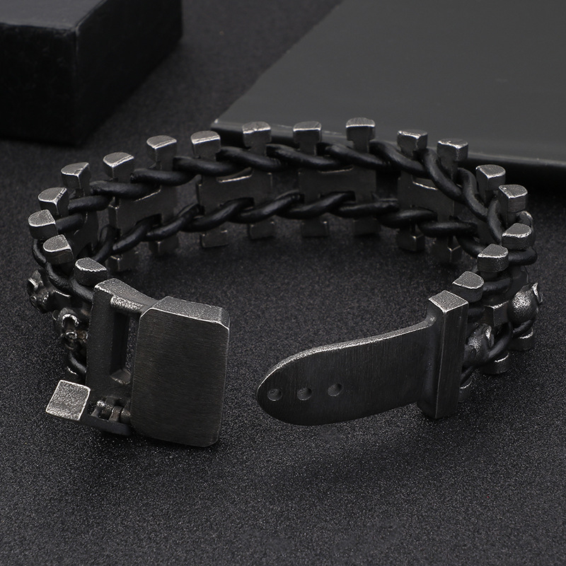 Narukvica - Titanijski čelik, Hao Yi Jewelry, muški retro geometrijski dizajn