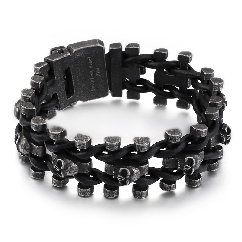 Narukvica - Titanijski čelik, Hao Yi Jewelry, muški retro geometrijski dizajn