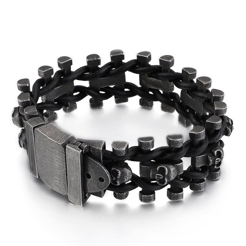 Narukvica - Titanijski čelik, Hao Yi Jewelry, muški retro geometrijski dizajn
