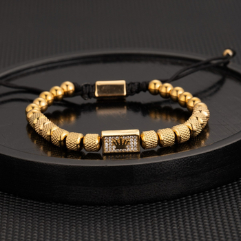 Rozsdamentes acélból készült karkötő, elektroplattálás; uniszex, személyes stílus; kézrevaló ékszer, 2024 tavasza