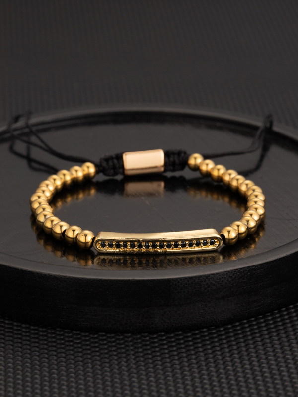 Rozsdamentes acélból készült karkötő, elektroplattálás; uniszex, személyes stílus; kézrevaló ékszer, 2024 tavasza