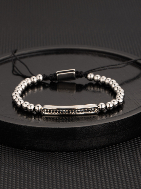 Rozsdamentes acélból készült karkötő, elektroplattálás; uniszex, személyes stílus; kézrevaló ékszer, 2024 tavasza