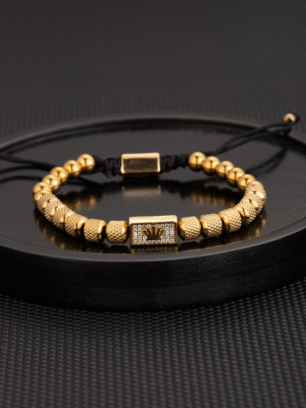 Rozsdamentes acélból készült karkötő, elektroplattálás; uniszex, személyes stílus; kézrevaló ékszer, 2024 tavasza