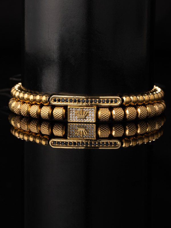 Rozsdamentes acélból készült karkötő, elektroplattálás; uniszex, személyes stílus; kézrevaló ékszer, 2024 tavasza