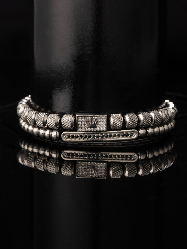 Rozsdamentes acélból készült karkötő, elektroplattálás; uniszex, személyes stílus; kézrevaló ékszer, 2024 tavasza