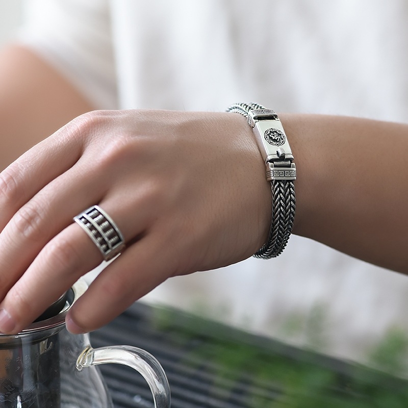 Narukvica - Pappas PPS-10, elektroplatinirana, unisex retro (Elektroplatiniranje; Marka: Pappas; Model: PPS-10; Stil: Unisex Retro; Kategorija: Literatura i Umjetnost Retro)
