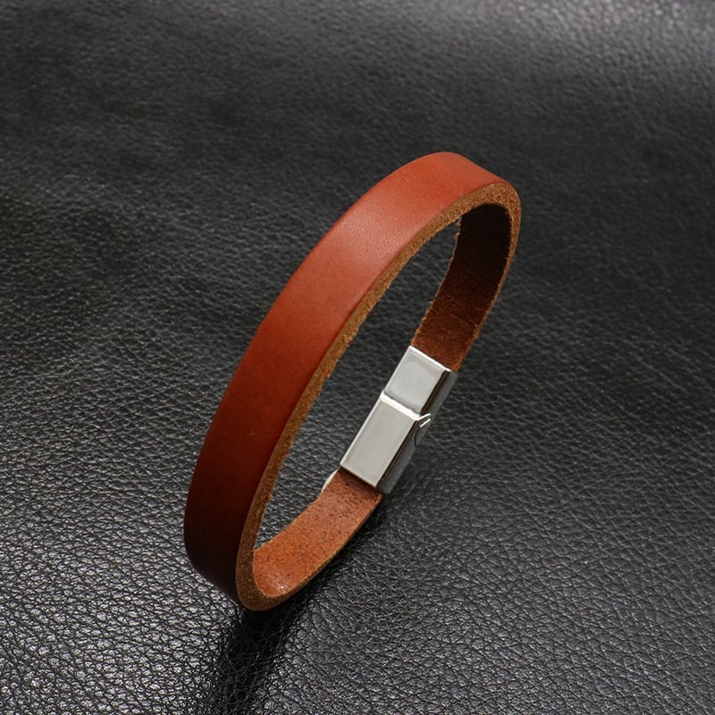 Brățară din piele Haotian - Unisex, aliaj de zinc + piele de vită, finisaj imprimat, accesoriu pentru mână