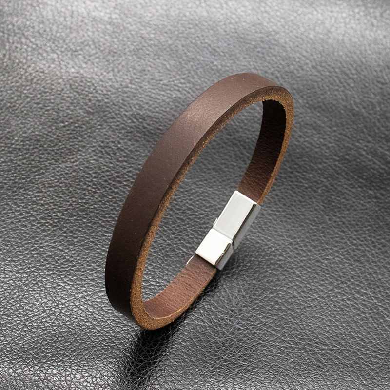 Brățară din piele Haotian - Unisex, aliaj de zinc + piele de vită, finisaj imprimat, accesoriu pentru mână