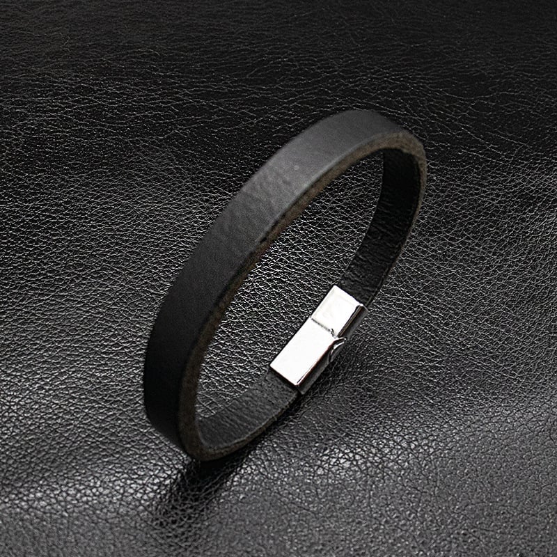 Brățară din piele Haotian - Unisex, aliaj de zinc + piele de vită, finisaj imprimat, accesoriu pentru mână