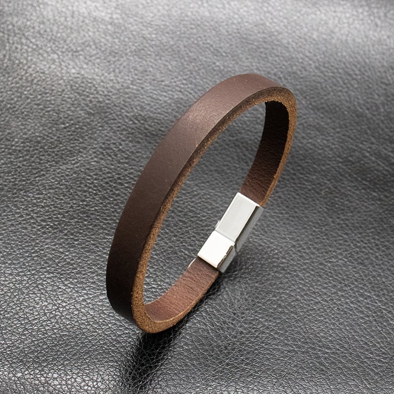 Brățară din piele Haotian - Unisex, aliaj de zinc + piele de vită, finisaj imprimat, accesoriu pentru mână