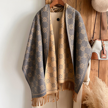 Κασμίρι φουλάρι με ρίγα τζακουάρ, απλό πλέξιμο, ζεστό, χειμώνας, μαλλί με επικάλυψη καρδιάς, λογοτεχνικό ρετρό στυλ