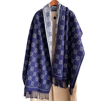 Κασμίρι φουλάρι με ρίγα τζακουάρ, απλό πλέξιμο, ζεστό, χειμώνας, μαλλί με επικάλυψη καρδιάς, λογοτεχνικό ρετρό στυλ