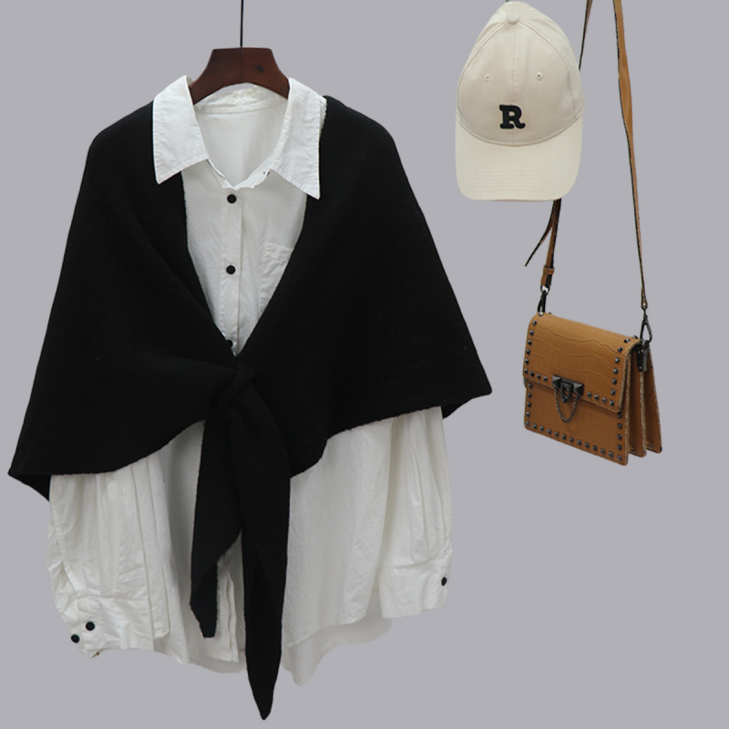 Τριγωνικός σάλι, ζεστός, μινιμαλιστικό στυλ, μίγμα υλικών, κατάλληλο για φθινόπωρο, χειμώνα και άνοιξη