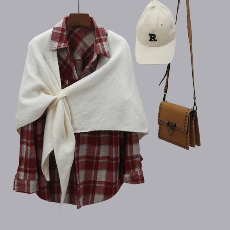 Τριγωνικός σάλι, ζεστός, μινιμαλιστικό στυλ, μίγμα υλικών, κατάλληλο για φθινόπωρο, χειμώνα και άνοιξη