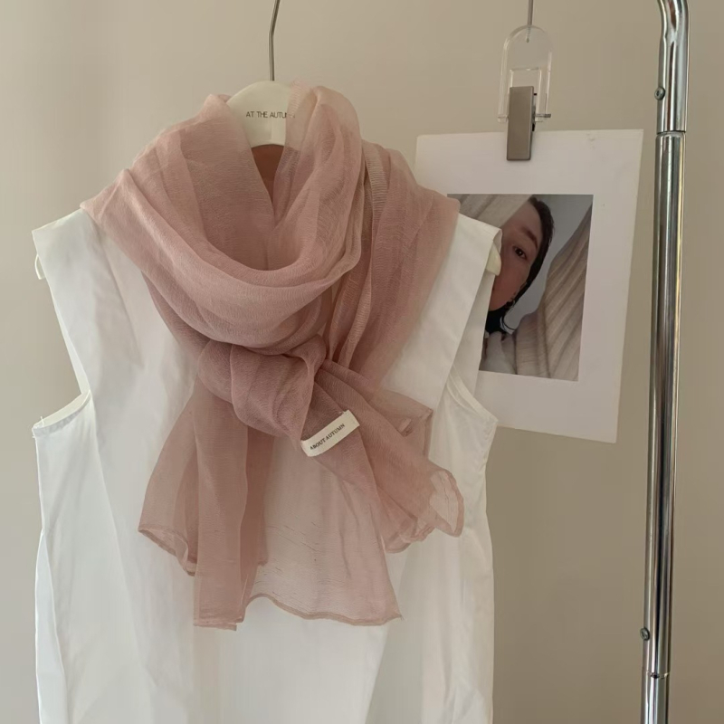 Iimitēta zīda šalle – vasara, poliesters, vienkāršā pīšana, druka un tie-dye, literāri retro stils (Pavasaris 2025)