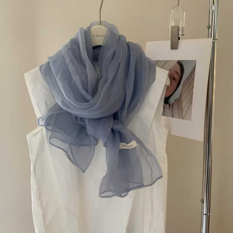 Iimitēta zīda šalle – vasara, poliesters, vienkāršā pīšana, druka un tie-dye, literāri retro stils (Pavasaris 2025)