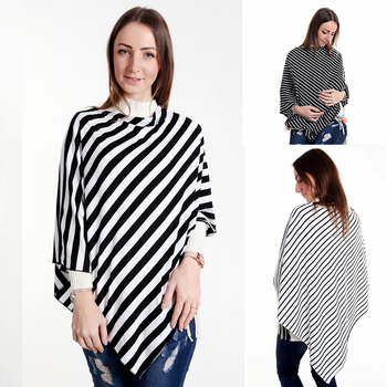 Barošanas šalle – kokvilna, rokām adīta, svītrainā raksts, silta, pielāgota drukāšana