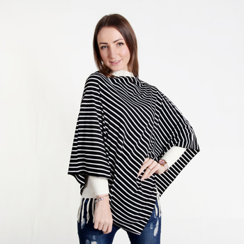 Barošanas šalle – kokvilna, rokām adīta, svītrainā raksts, silta, pielāgota drukāšana