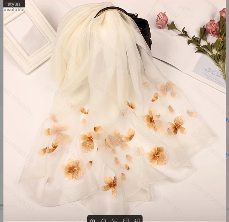 Xin ruishi šilko šalikas su Su siuvinėjimu, Hangzhou šilkas, originalus dizainas, Žiema 2023