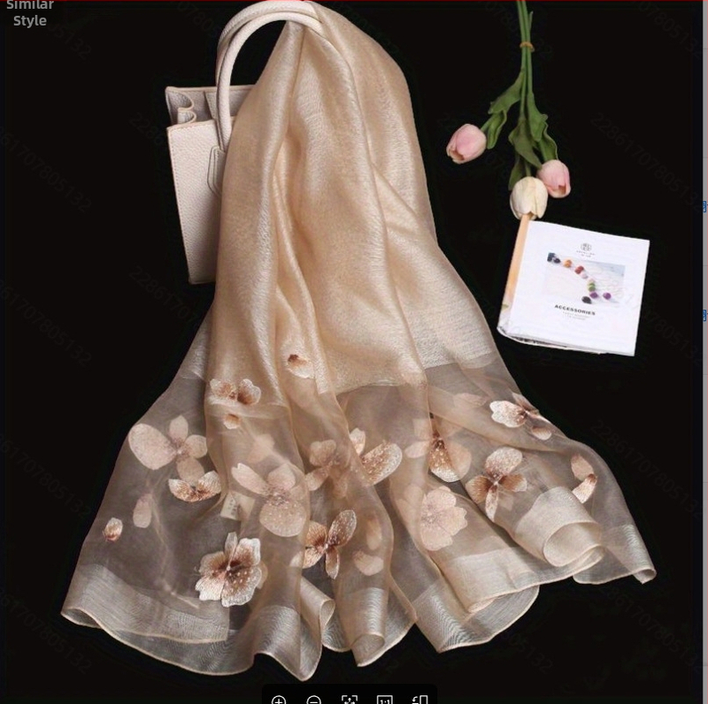 Xin ruishi šilko šalikas su Su siuvinėjimu, Hangzhou šilkas, originalus dizainas, Žiema 2023