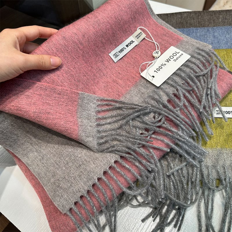 Φουλάρι - Στυλ σχεδιαστή, Σμικρή έκδοση, 100% μαλλί, Διατηρεί τη ζέστη, πρωτότυπος σχεδιασμός, χειμώνας 2024