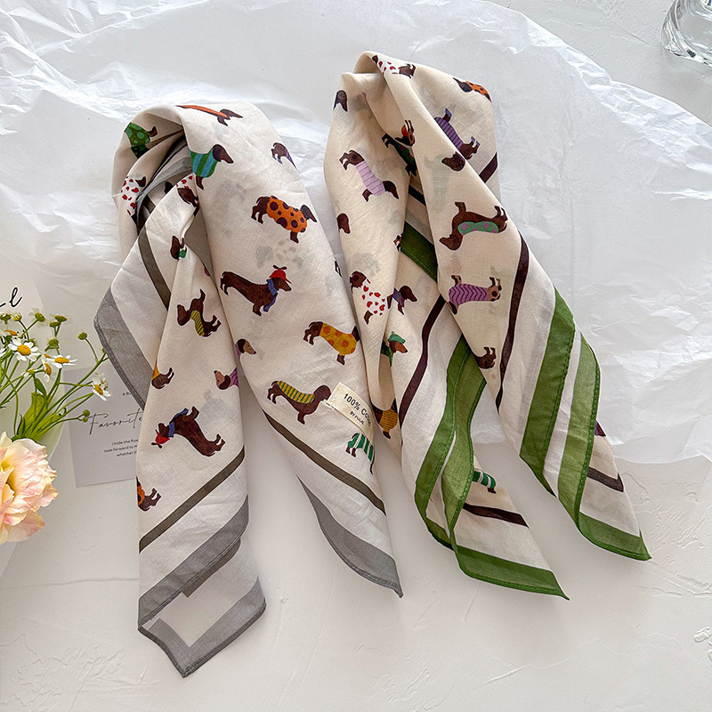 Βαμβακερό τετράγωνο φουλάρι - Warp knitting, 100% βαμβάκι, Εκτύπωση σχεδίου, Άνοιξη 2025 λανσάρισμα