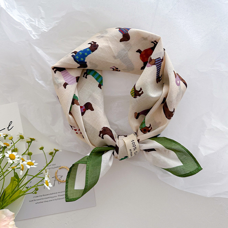 Βαμβακερό τετράγωνο φουλάρι - Warp knitting, 100% βαμβάκι, Εκτύπωση σχεδίου, Άνοιξη 2025 λανσάρισμα