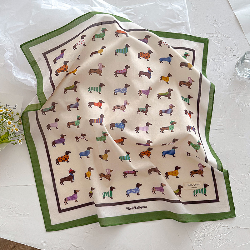 Βαμβακερό τετράγωνο φουλάρι - Warp knitting, 100% βαμβάκι, Εκτύπωση σχεδίου, Άνοιξη 2025 λανσάρισμα