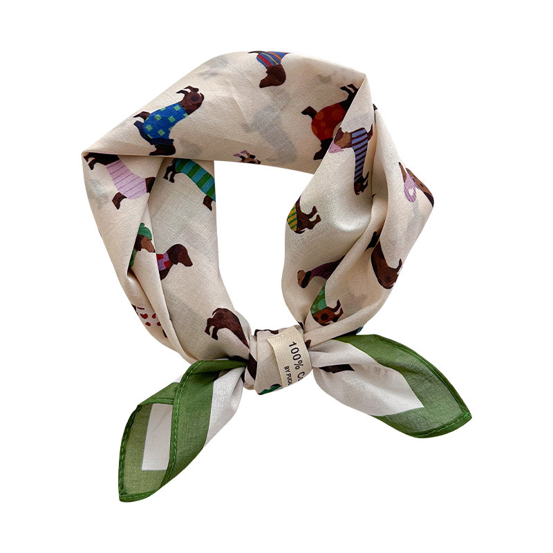 Βαμβακερό τετράγωνο φουλάρι - Warp knitting, 100% βαμβάκι, Εκτύπωση σχεδίου, Άνοιξη 2025 λανσάρισμα