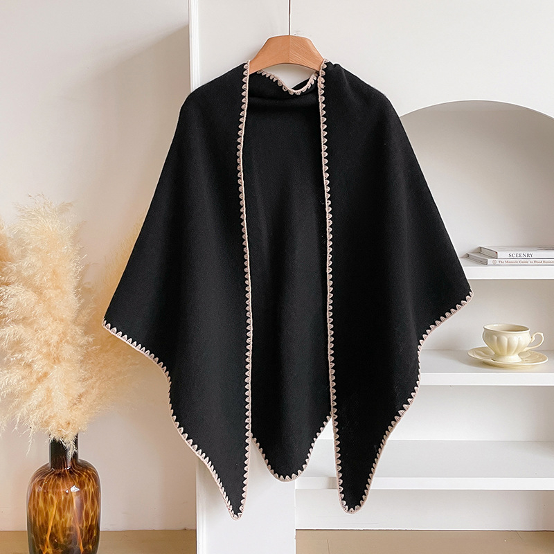 Moterų šalikas iš dirbtinio kašmyro, trikampė skara, warp-knit mezginys, poliesteris >96%, žiemai šiluma