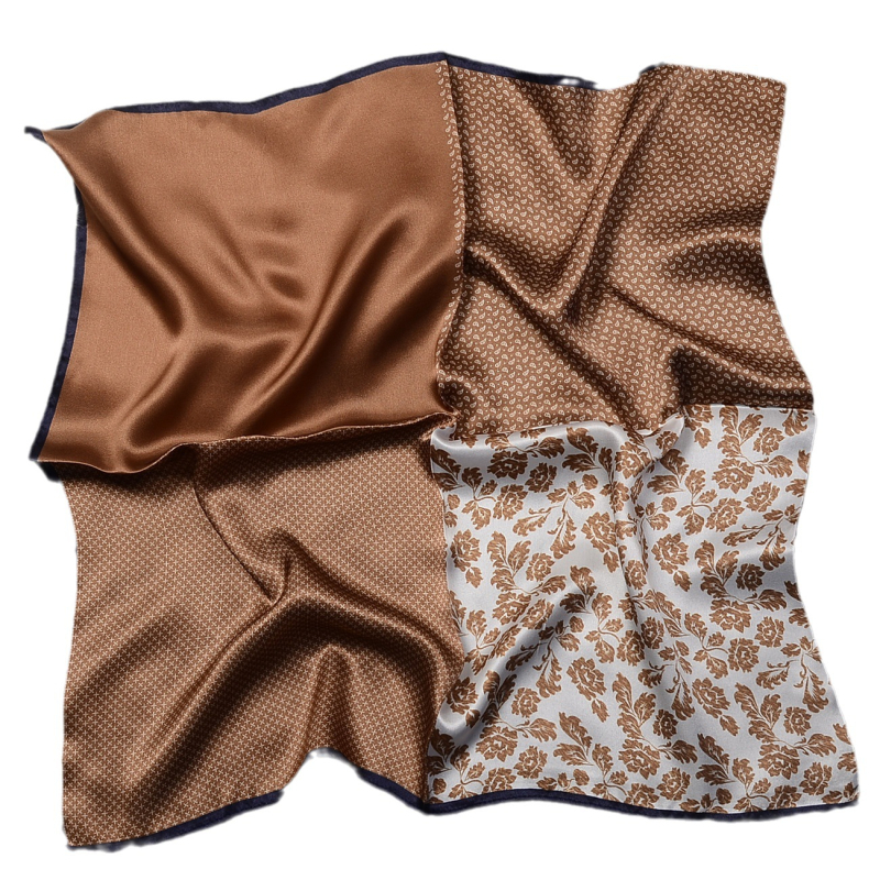 Μεταξωτό τετράγωνο φουλάρι – εκτύπωση, σατέν ύφανση, 100% μετάξι, άνοιξη 2023