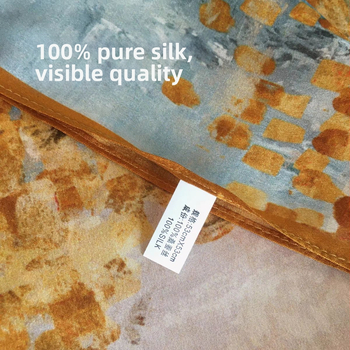 Μεταξένιος τετράγωνος φουλάρι, σατινέ ύφανση, 100% μετάξι, Άνοιξη 2024, φρέσκο και γλυκό στυλ