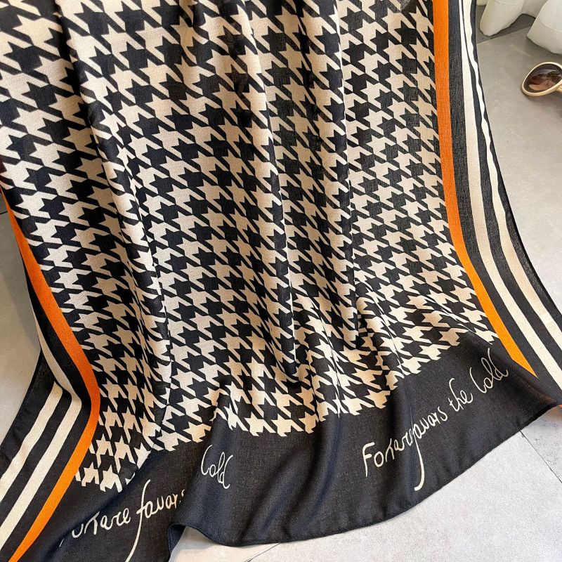 Κασκόλ από βαμβάκι και λινό, μακρύς, στυλ γραφείου και μόδας, απλή ύφανση, εκτύπωση, θερινή χρήση