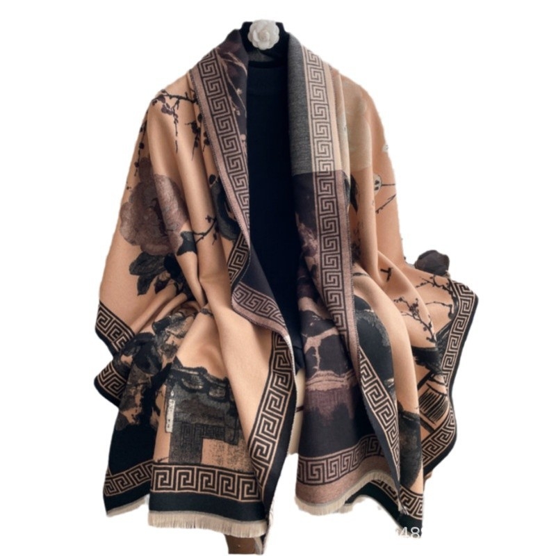 Ζεστό φουλάρι με warp-ύφανση, ψεύτικο κασμίρι, μίξη πολυεστέρα-βαμβακιού, περιεκτικότητα 51-60%