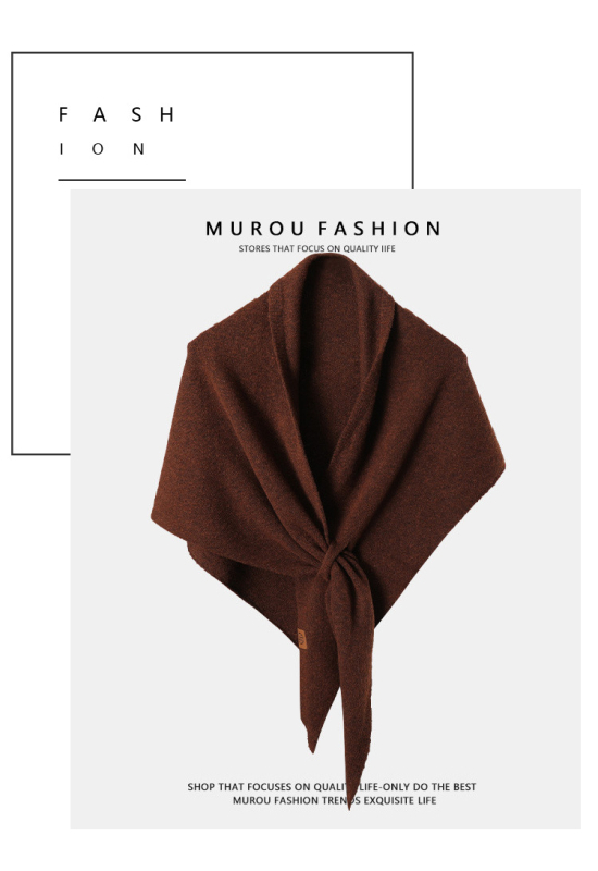 Vilnonė trikampė šalikas - Šilta, Warp mezgimo technologija, Rudenis/Žiemai, Vienos spalvos raštas