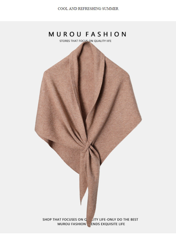 Vilnonė trikampė šalikas - Šilta, Warp mezgimo technologija, Rudenis/Žiemai, Vienos spalvos raštas