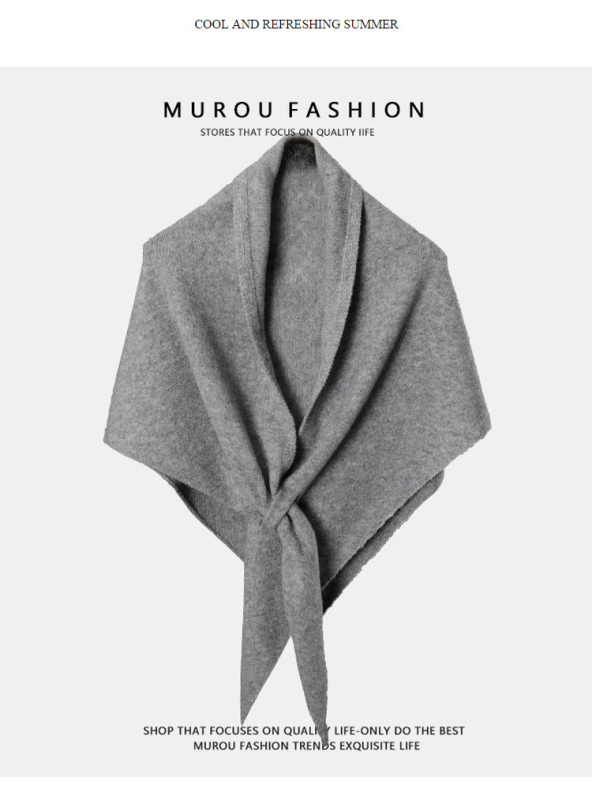 Vilnonė trikampė šalikas - Šilta, Warp mezgimo technologija, Rudenis/Žiemai, Vienos spalvos raštas